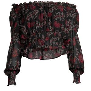 Edith Floral Print Peasant Top. Brand New with Tags.